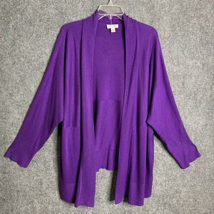 Avenue Women’s Open Cardigan Size 26-28 Purple Long Sleeve Light Weight